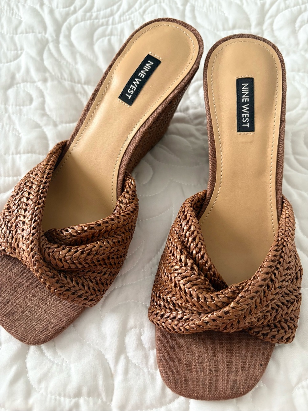 Women’s Nine West Nikhil Twist Brown Wedge Heels